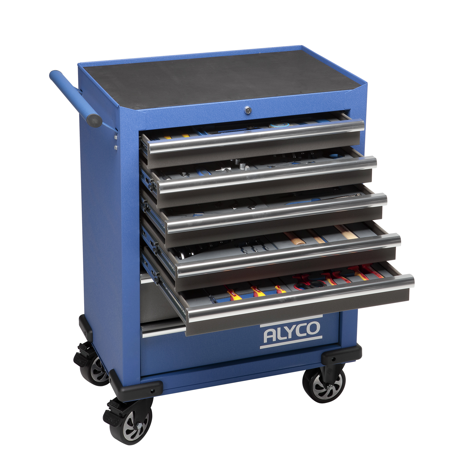 CARRO 7 CAJONES CON COMPOSICION MEDIANA HERRAMIENTAS ALYCO