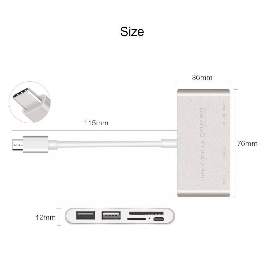Adaptador Hub Tipo C Usb Para Macbook Adaptador 5 En 1 - Imagen 2
