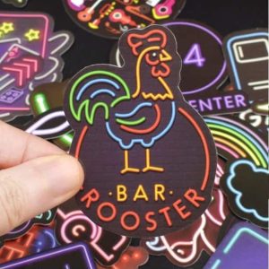 50 Stickers Neon Anime Animales Regalo Carro Bicicleta