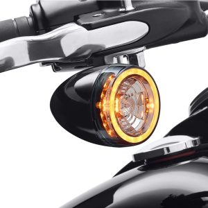 Conjunto de Insertos de Intermitentes Delanteros LED Signature Harley-Davidson® Lente Ahumada – Señal giro Ámbar – Touring