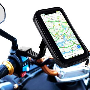 Soporte Impermeable Teléfono Motocicleta Scooter Giratorio