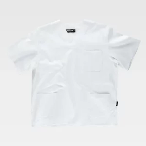 Casaca sanitaria de algodón cuello en pico B9211 WORKTEAM