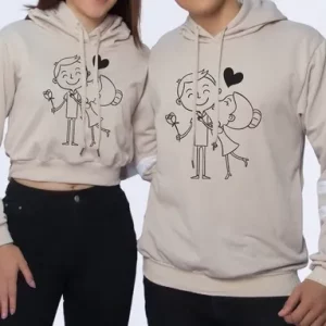 Buzo buso saco hoodies pareja enamorados besándose