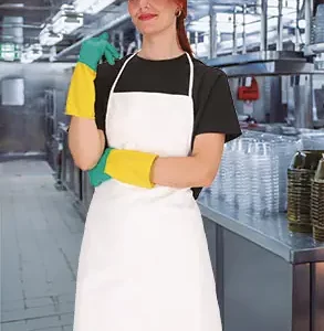 Delantal con peto, impermeable 70% algodón, 20% poliéster, 10% poliuretano MUSHROOM Valento.