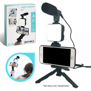 Estabilizador Selfie con Led Micrófono y Trípode Creación de Contenido Tiktok Instragram Youtube