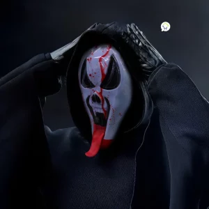 Mascara esqueleto asesino con sangre