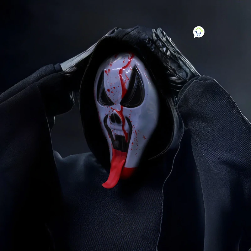Mascara esqueleto asesino con sangre