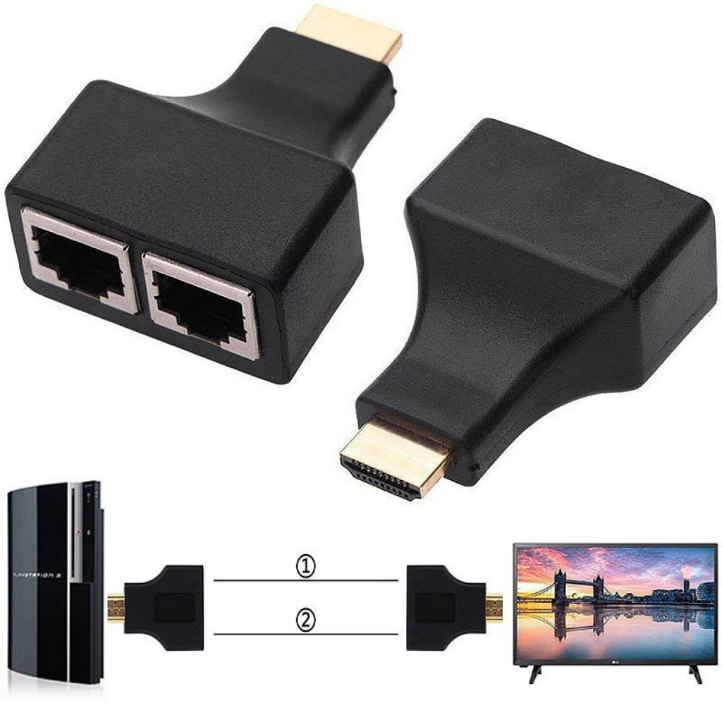 Cable Extender Extensor De Hdmi 30mts Full Hd Utp Cat 5 6 - Imagen 3