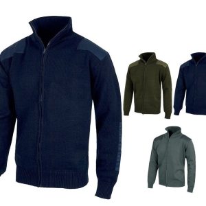 Chaqueta Jersey Trabajo Punto Grueso Cremallera con Refuerzos